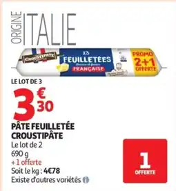 Auchan CROUSTIPÂTE Pâte feuilletée offre
