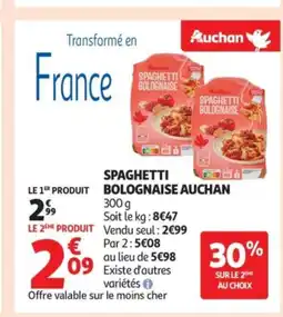 Auchan AUCHAN Spaghetti bolognaise offre