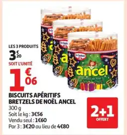 Auchan ANCEL Biscuits apéritifs bretzels de noël offre