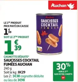 Auchan AUCHAN Saucisses cocktail fumées offre
