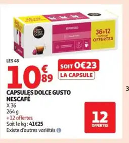 Auchan Capsules dolce gusto nescafé offre
