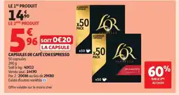 Auchan Capsules de café l'or espresso offre