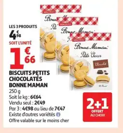 Auchan BONNE MAMAN Biscuits petits chocolatés offre