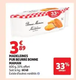 Auchan BONNE MAMAN Madeleines pur beurre offre