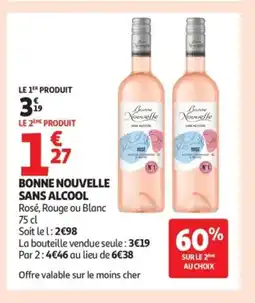 Auchan Bonne nouvelle sans alcool offre