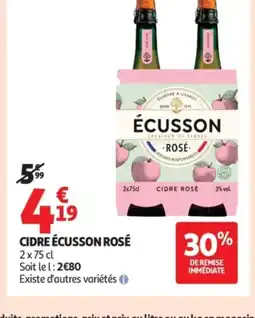 Auchan ÉCUSSON ROSÉ Cidre offre