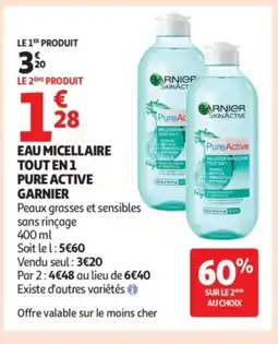 Auchan GARNIER Eau micellaire tout en 1 pure active offre