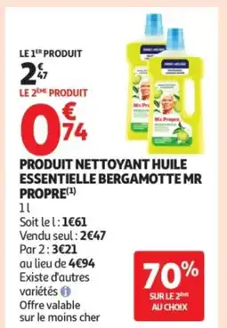 Auchan MR PROPRE Produit nettoyant huile essentielle bergamotte offre