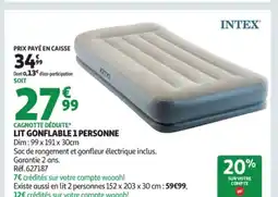 Auchan INTEX Lit gonflable 1 personne offre