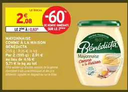 Intermarché Contact BÉNÉDICTA Mayonnaise comme à la maison offre