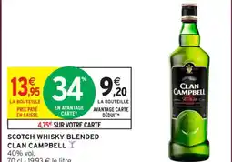 Intermarché Contact CLAN CAMPBELL Scotch whisky blended offre