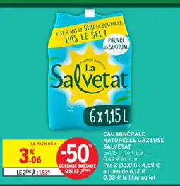 Intermarché Contact SALVETAT Eau minérale naturelle gazeuse offre