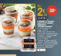 E.Leclerc GUYADER TRAITEUR 4 verrines st jacques, carottes et pommes offre
