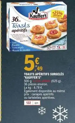 E.Leclerc KAUFFER'S Toasts apéritifs surgelés offre