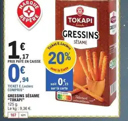 E.Leclerc TOKAPI Gressins sésame offre