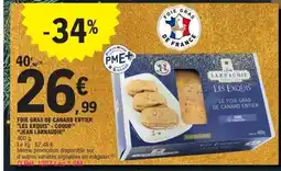 E.Leclerc JEAN LARNAUDIE Foie gras de canard entier les exquis coque offre