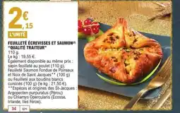 E.Leclerc QUALITÉ TRAITEUR Feuilleté écrevisses et saumon offre