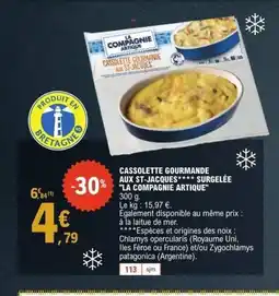 E.Leclerc LA COMPAGNIE ARTIQUE Cassolette gourmande aux st-jacques surgelée offre