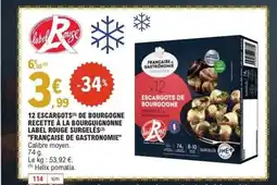 E.Leclerc FRANÇAISE DE GASTRONOMIE 12 escargots de bourgogne recette à la bourguignonne label rouge surgelés offre