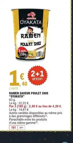 E.Leclerc OYAKATA Ramen saveur poulet shio offre