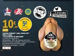E.Leclerc LES ÉLEVEURS DE BRETAGNE Chapon fermier label rouge igp prêt à cuire offre