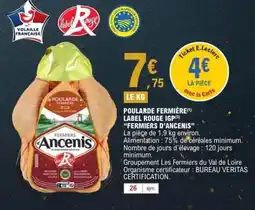 E.Leclerc FERMIERS D'ANCENS Poularde fermiere label rouge igp offre