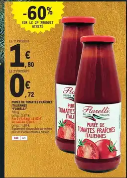 E.Leclerc FLORELLI Purée de tomates fraiches italiennes offre