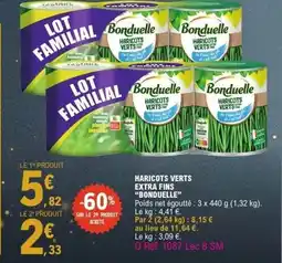 E.Leclerc BONDUELLE Haricots verts extra fins offre