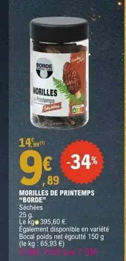 E.Leclerc BORDE Morilles de printemps offre