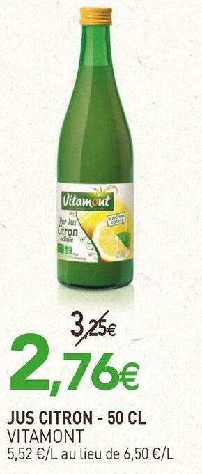 naturéO Vitamont jus citron - 50 cl offre