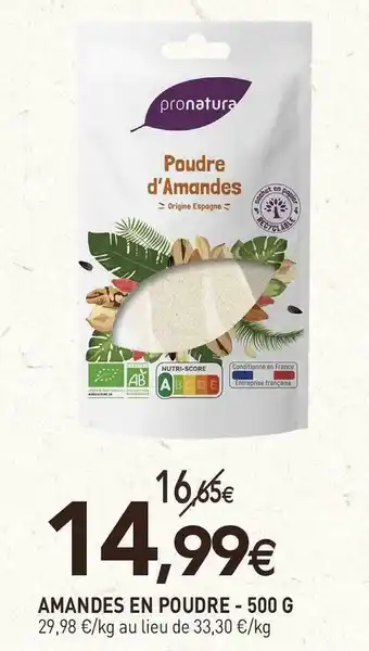 naturéO Pronature amandes en poudre - 500 g offre