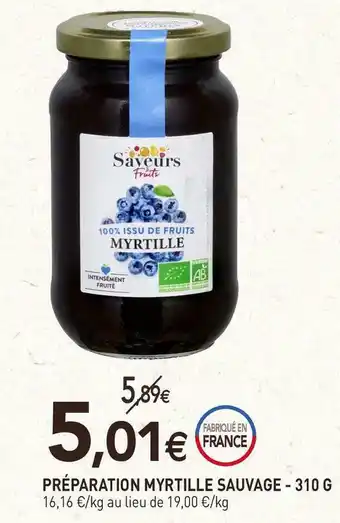 naturéO Préparation myrtille sauvage - 310 g offre