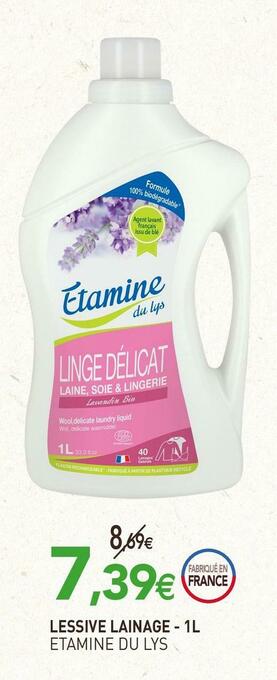 naturéO Etamine du lys lessive lainage offre