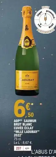 E.Leclerc MILLE LADUBAY Aop saumur brut blanc cuvée éclat offre