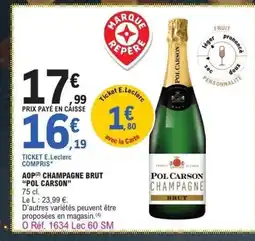 E.Leclerc POL CARSON Aop champagne brut offre