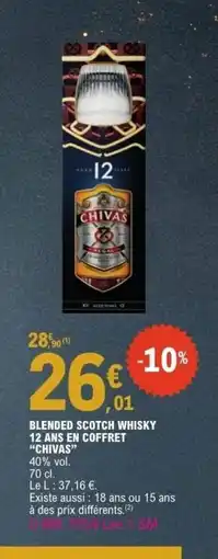 E.Leclerc CHIVAS Blended scotch whisky 12 ans en coffret offre