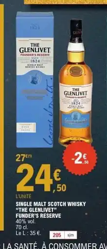 E.Leclerc THE GLENLIVET FUNDER'S RESERVE Single malt scotch whisky offre