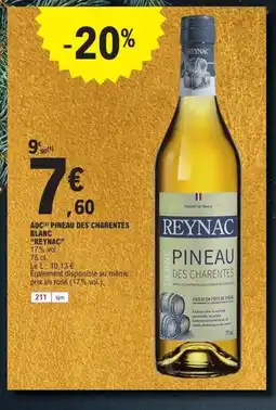E.Leclerc REYNAC Aoc pineau des charentes blanc offre
