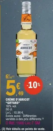 E.Leclerc GIFFARD Crème d'abricot offre