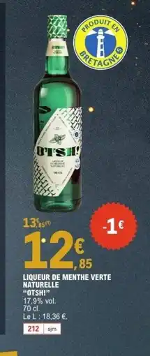 E.Leclerc OTSHI Liqueur de menthe verte naturelle offre