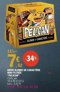 E.Leclerc PELICAN Bière blonde de caractère non-filtrée offre