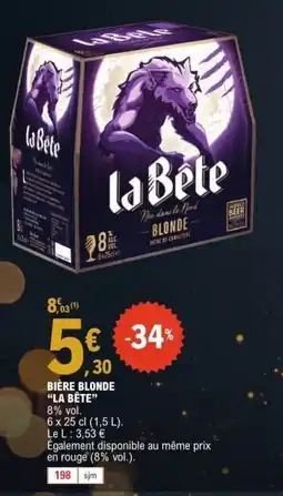 E.Leclerc LA BÊTE Bière blonde offre