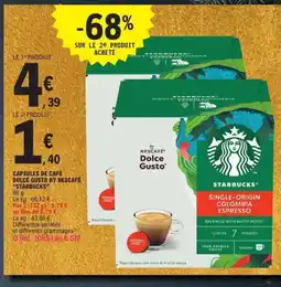 E.Leclerc STARBUCKS Capsules de café dolce gusto by nescafé offre