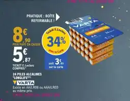 E.Leclerc VARTA 24 Piles alcalines longlife offre