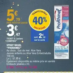 E.Leclerc PRORHINEL Spray nasal offre