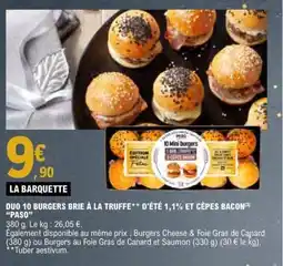 E.Leclerc PASO Duo 10 burgers brie à la truffe d'été 1,1% et cépes bacon offre