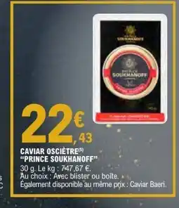 E.Leclerc PRINCE SOUKHANOFF Caviar osciètre offre