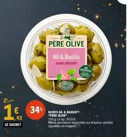 E.Leclerc PÈRE OLIVE Olives ail & basilic offre