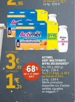 E.Leclerc ACTIMEL Goût multifruits offre découverte offre