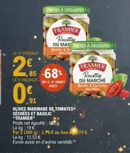 E.Leclerc TRAMIER Olives marinade de tomates séchées et basilic offre